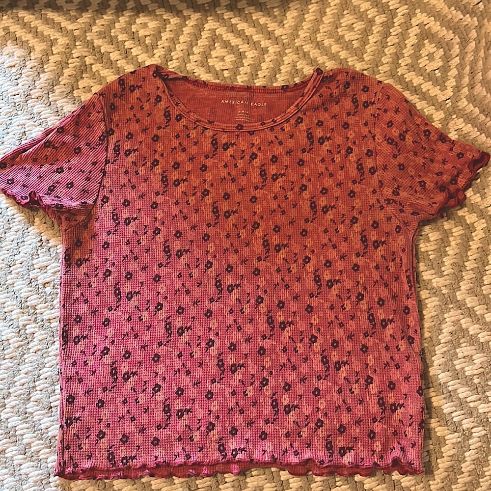 American Eagle waffle knit crop